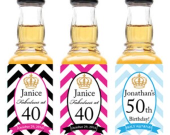 25pcs Royalty Chevron Personalized Mini Liquor Bottle Stickers - Stickers Only - JM196717
