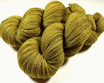 Hand Dyed Lace Yarn, Lace Weight Superwash Merino Wool Yarn - Olive Oil Tonal - Laceweight Knitting Yarn, Indie Dyed Tonal Yarn, DIY Gift