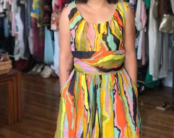 Vintage Addie Masters California Multicolor Mini Dress