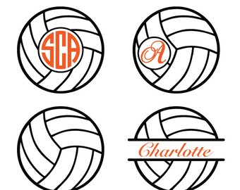 Voleyball Monogram split Frame DXF SVG EPS for Cricut Design, Silhouette studio, Sure Cuts A Lot, Makes the Cut, instant Download