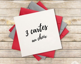 Lot of 3 cards to choose
