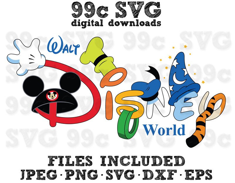 Download Disney World Fun Letters SVG DXF Png Vector Cut File Cricut