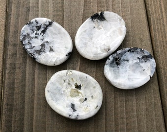 Rainbow Moonstone Worry Stone Crystal Gemstone Thumb Stone