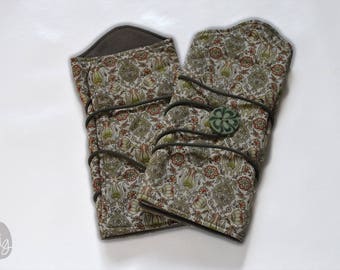 Fingerless gloves, wrist warmers liberty floral