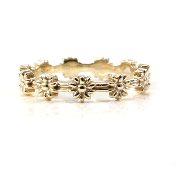 14k Gold Daisy Chain Midi - Boho Flower Fine Jewelry