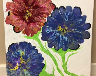 Random Blooms Acrylic Painting on Canvas