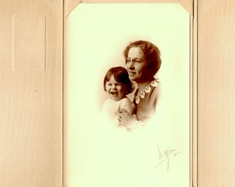 1920 Antique Mother and Daughter Photograph - Mixed Media, Altered Art, Collage, Assemblage, Scrapbooking Supplies