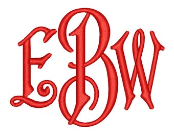 SALE** Carson Monogram Embroidery Font 4 Sizes Machine BX Embroidery Fonts Embroidery Monogram Fonts 3 Letter Monogram - Instant Download