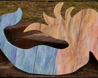Mermaid Hand-Painted Reclaimed Wooden Sign