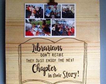 Librarian Photo Board, Librarian Retirement Gift, Librarian picture frame, Librarian Gift, Librarian Thank You, Public Library Photo Board