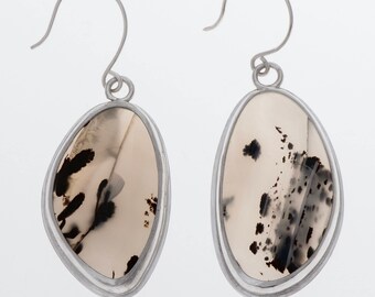 Montana agate and sterling silver earrings