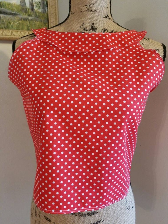 Dahlia boatneck blouse polka dot retro vintage