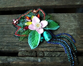 New breed of flower - OOAK Brooch - Ready to ship xx