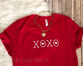XOXO TShirt, Valentines Shirt, Valentines Day Shirt, Womens Valentine Shirt, XOXO Shirt, Hugs and Kisses