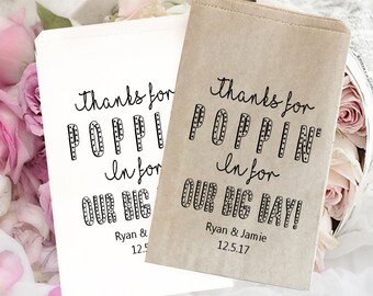 Wedding treat bag | wedding favor bag | Wedding candy bag | Kraft favor bags | Wedding popcorn bags | Personalized wedding bag 5" x 7"