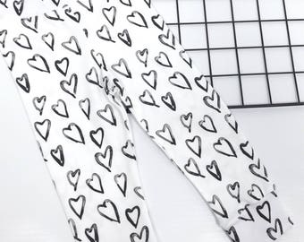 Watercolour heart leggings