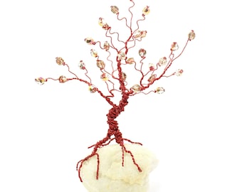 Holiday Glimmer - beaded wire tree sculpture