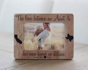 Long Distance, Gift for Aunt, Aunt Frame, Aunt and Niece, Niece Frame, Love Between Knows No Distance Quote States, Personalized GIFT