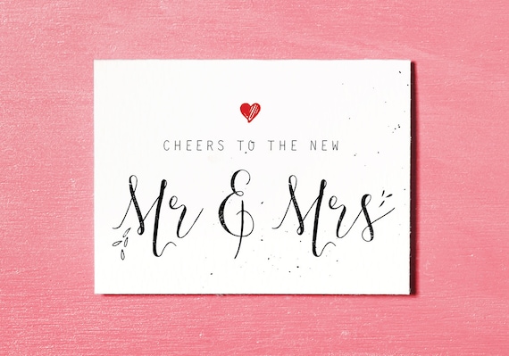 Mr Mrs Printable Wedding Card Congratulations Bride and