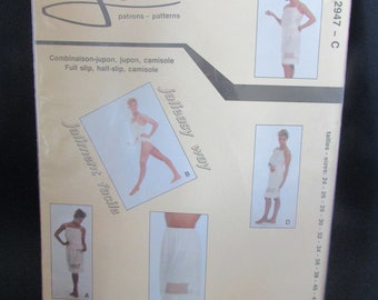 Jalie Pattern 1986 s VINTAGE Full Slip, Half Slip, Camisole, VTG 2947 C Sizes 24 to 42