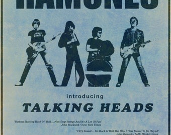 The Ramones 1975 CBGB Concert POSTER with Talking Heads