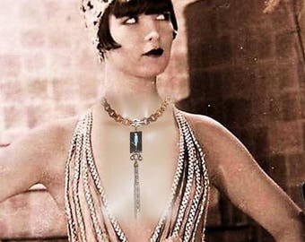 Necklace art deco, 1930's Necklace, modernist necklace, Louise Brooks - CHARLESTON!
