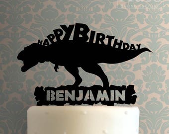 Custom Dinosaur Happy Birthday 101 Cake Topper