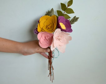 Felt Flower Bouquet - Alternative Bouquet - Bridal Keepsake Bouquet