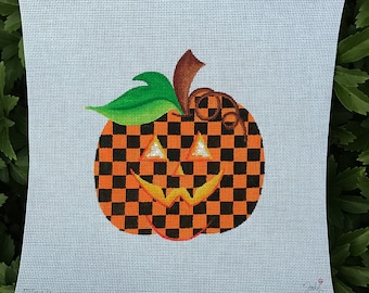 Halloween Orange and Black Checked Pumpkin - Jody Designs #PK-orange