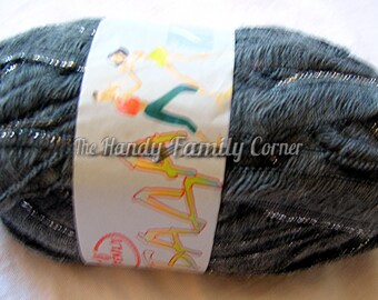 SUPER SALE! Ruffle yarn, lambada, flamenco, can can, fantasy, sashay. The yarn for the ruffle bubble scarf. Graphite (65) DSH(P4)