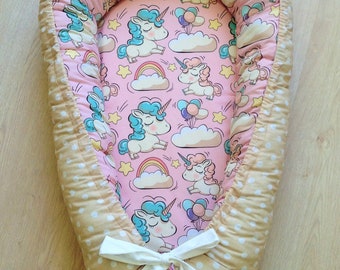 Baby Bed, Unicorn, Baby Girl Gift, Newborn Gift, Baby Nest, Crib Sets, Organic, Nursery Set, Baby Birthday Gift, Crib Bedding, Baby Gift