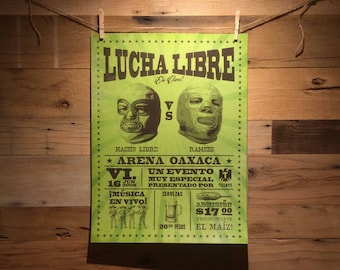 18x24 Nacho Libre vs Ramses Lucha Libre Event Poster