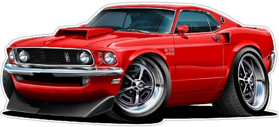 1969 FORD MUSTANG BOSS 429 vinyl decal wall graphic