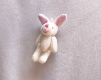 Mini White Bunny Rabbit Charm