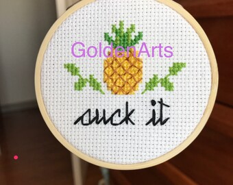 Suck It ( Pineapple ) - Geeky Subversive Cross Stitch Pattern