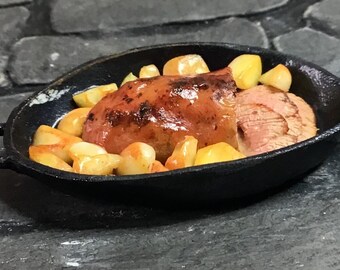 Artisan dollhouse food, dolls house food, one inch scale food, 12th scale food, beef pot roast