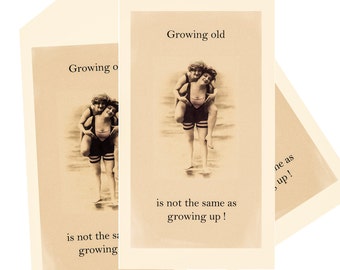 3 large tags growing old is not growing up for wine bottles perfect homemade gift for a good friend or sister download just 99p