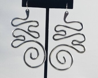 Aluminum statement large lightweight earrings