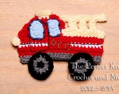Items similar to PDF PATTERN FILE - Fire Truck Crochet Applique Pattern