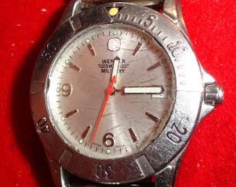 wenger mens swiss military watch all stainless steel