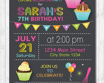 Cupcake Decorating Invitation Cupcake Decorating Birthday
