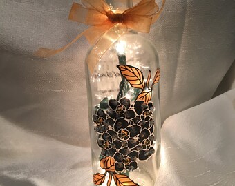 Vodka bottle light w/bow and beads