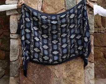 black scarf, hand dyed, block printed, cotton scarf wrap SAMPLE SALE, women, Fashion, Accessories, fashion scarves anniversary gift - Jyoti