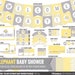 Yellow Elephant Baby Shower Decorations - Printable Yellow and Gray Baby Shower Package - Cute Neutral Gender Shower Decor. Digital Download