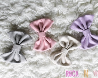 RTS Suede bow Non slip clip ready to ship