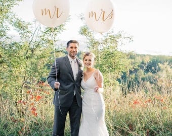 36" Metallic Gold Mr. & Mrs.Balloons // Wedding Balloons // Paper and Party Supplies