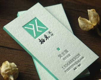 200pcs Letterpress Business Card (Cotton Cardstock)
