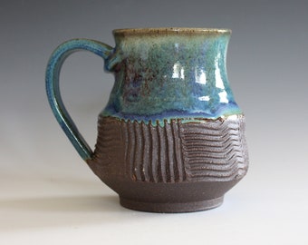 Unique Coffee Mug, 17 oz, handmade ceramic cup, handthrown mug, stoneware mug, pottery mug unique coffee mug ceramics and pottery