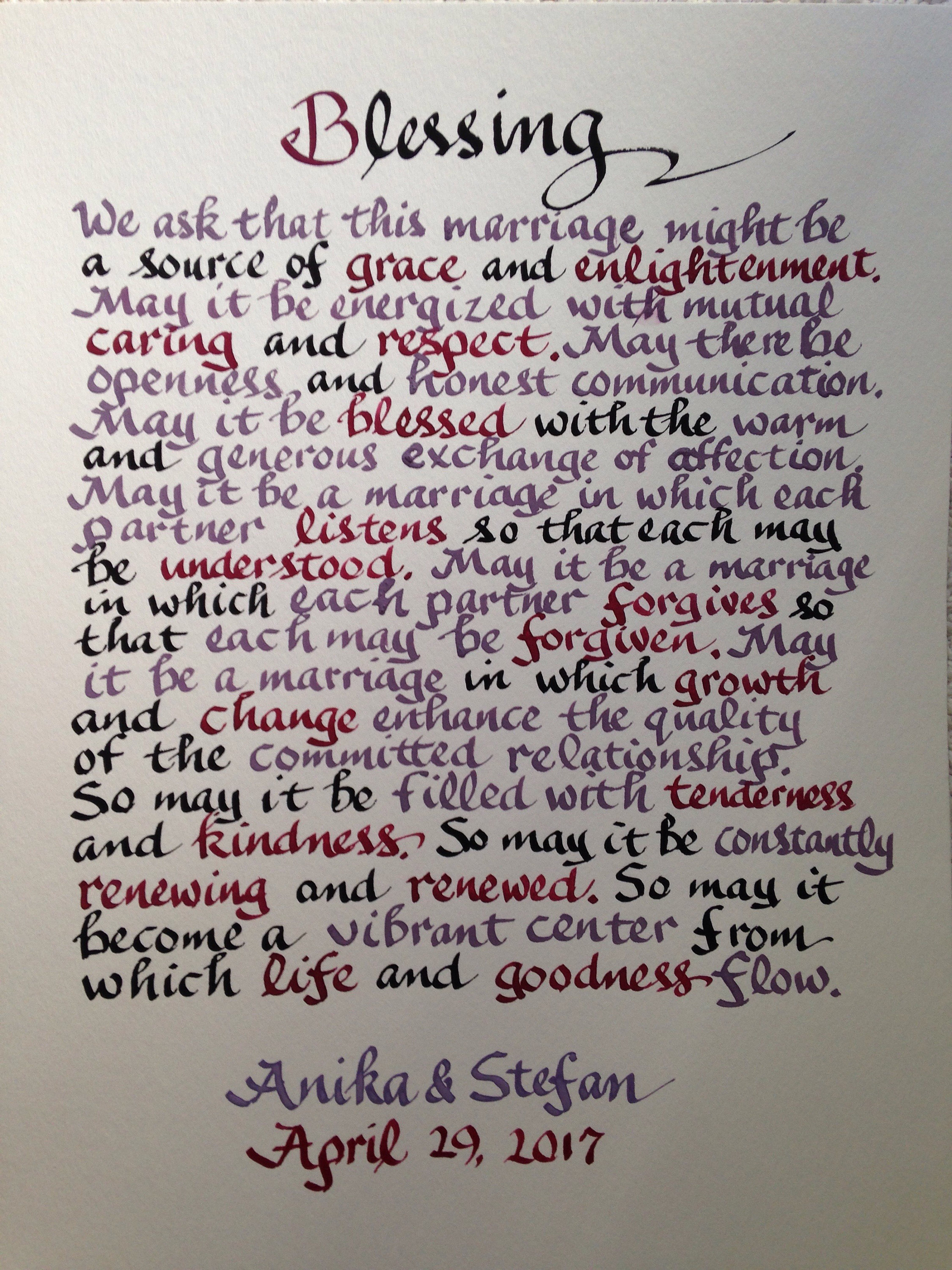 Wedding Prayer Wedding Blessing Master Bedroom Decor Bridal