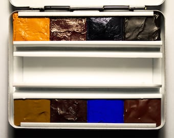 Handmade Artist Watercolour Paint Choose Your Own Half-pan Colours in Metal Pocket Palette Box
